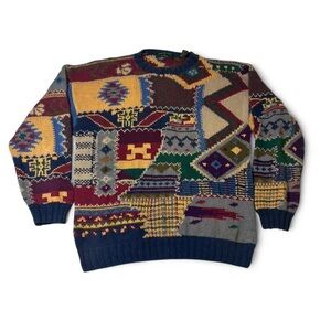 Vintage Embassy Row Hand Knit Sweater Men’s Large Cotton Ramie 90s